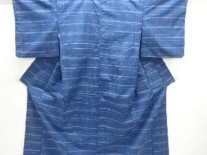 格子織出し手織り紬着物